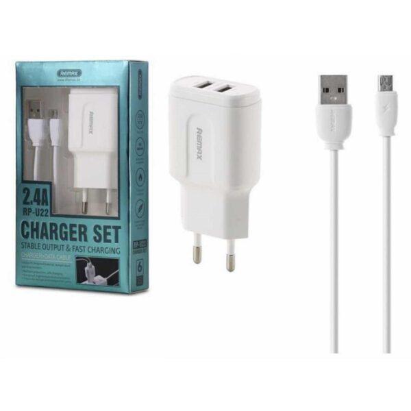 REMAX RP U22 Fast Charging Adaptor 2 4A with Data Cable b