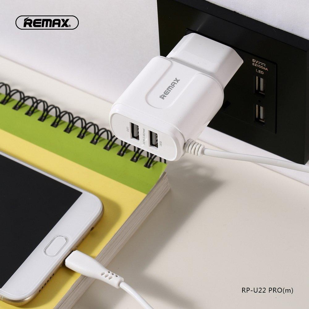 Remax Rp U22 Fast Charging Adaptor 2 4A With Data Cable E