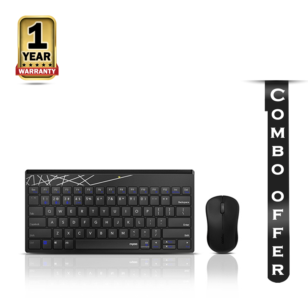 Rapoo 8000M Multi Mode Wireless Keyboard And Mouse Combo D