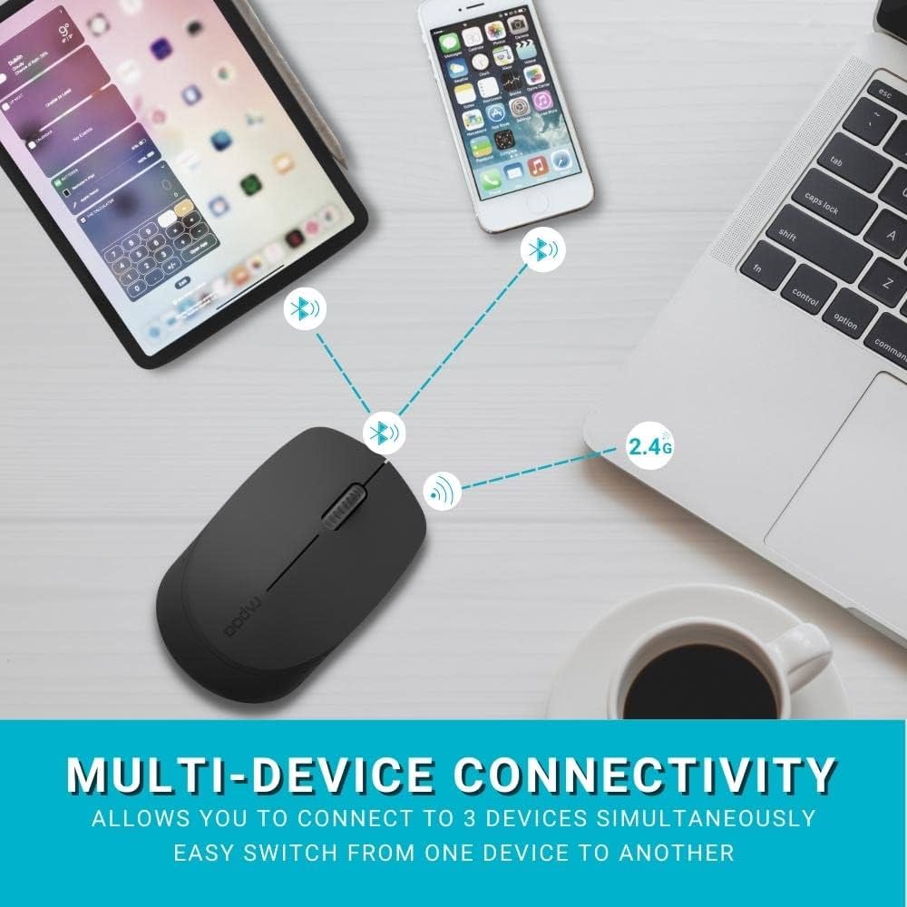 Rapoo M100 Multi Mode Bluetooth &Amp; Wireless Silent Mouse E