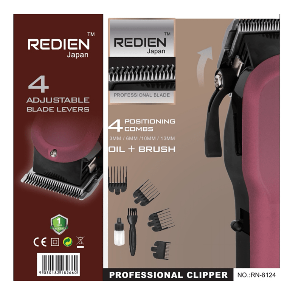 Redien Rn 8124 Professional Electric Cord Operation Sharp And Endurance Blade Hair Clipper B