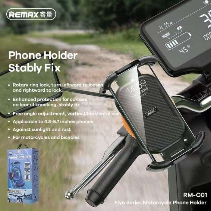 Remax Rm C01 Fiyo Series Bike Motorcycle Phone Holder B