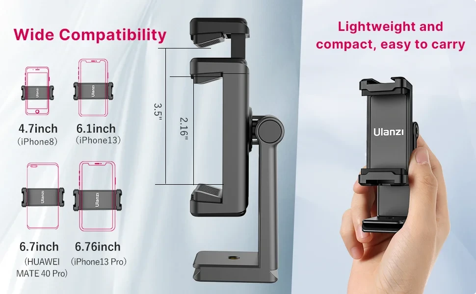 Ulanzi St 22 360º Rotatable And Tiltable Mobile Holder Only With Double Cold Shoe Mount C