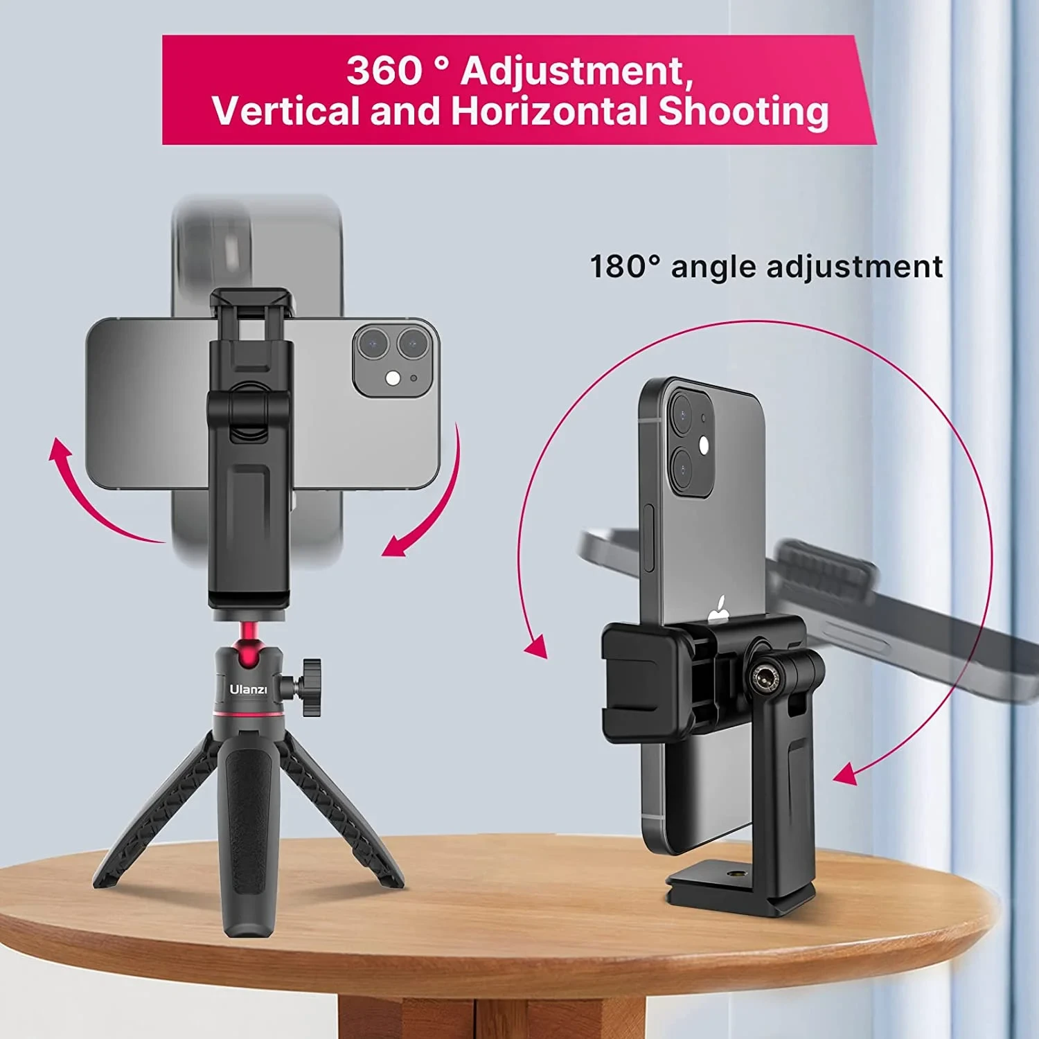 Ulanzi St 22 360º Rotatable And Tiltable Mobile Holder Only With Double Cold Shoe Mount E