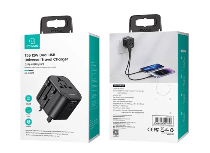 Usams Us Cc173 T55 12W Dual Usb Universal Travel Charger E