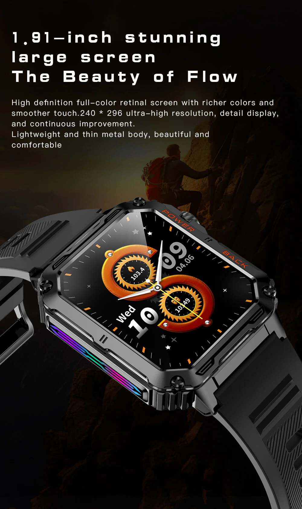 Valdus Vd38 Smartwatch Outdoor Recreation Watch Dynamic Led Luminous Effect Support Waterproof A