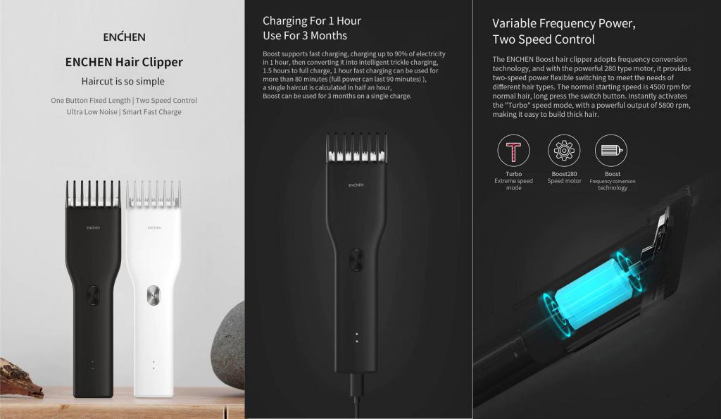 Xiaomi Mi Hair Clipper (Enchen Boost) Black Color E