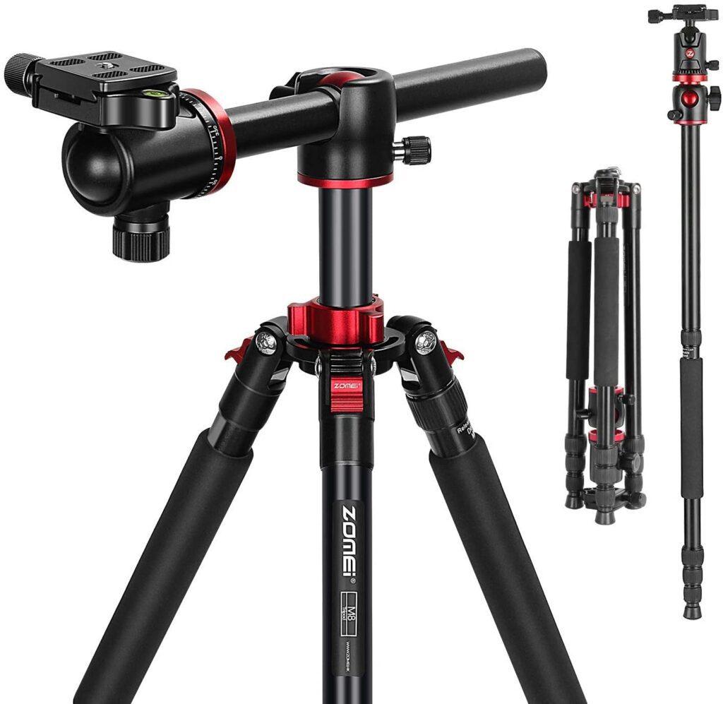 Zomei M8 Professional Camera Tripod And Overhead Gear With 72 Inch Extension Arm Monopod A