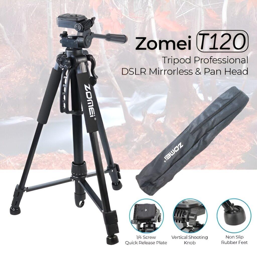 Zomei T120 Mobile &Amp; Dslr Tripod Professional Series (Without Mobile Holder) C