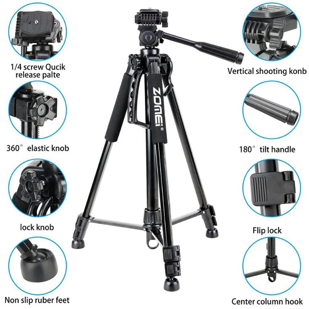 Zomei T120 Mobile &Amp; Dslr Tripod Professional Series (Without Mobile Holder) D