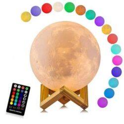 3D Moon Lamp 16 Colors Remote & Touch