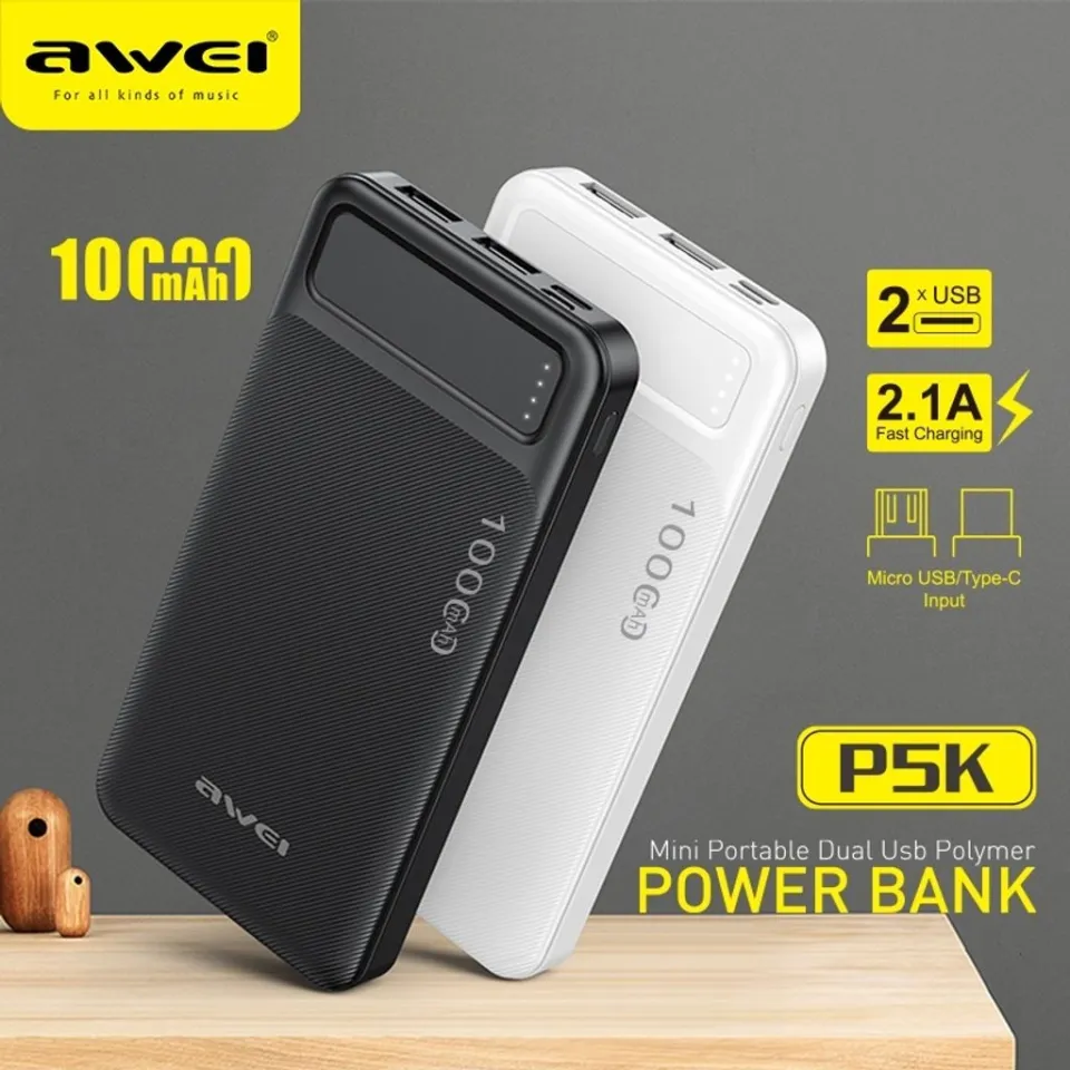 Awei P5K 10000Mah Fast Charging Power Bank A