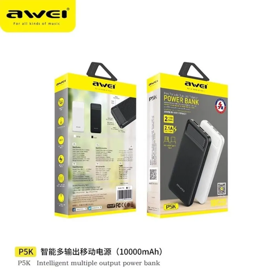 Awei P5K 10000Mah Fast Charging Power Bank F