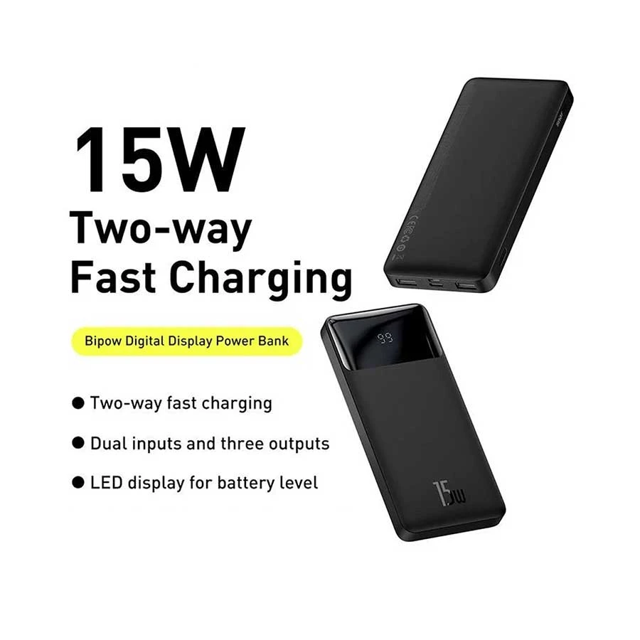 Baseus Bipow 15W 10000Mah Digital Display Power Bank A