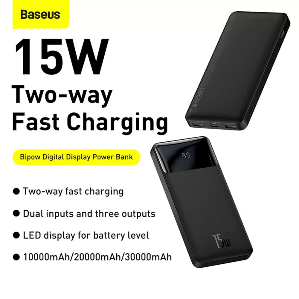 Baseus Ppbd20 Bipow Digital Display 15W 20000Mah Power Bank E