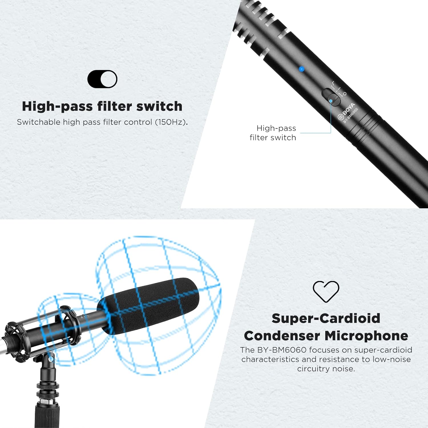 Boya By Bm6060 Super Cardioid Professional Shotgun Microphone A