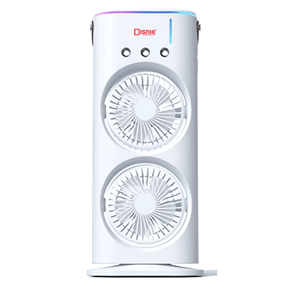 Disnie DRMF 63USB Rechargeable Double Head Portable Mini Air Cooling Mist Fan with Remote