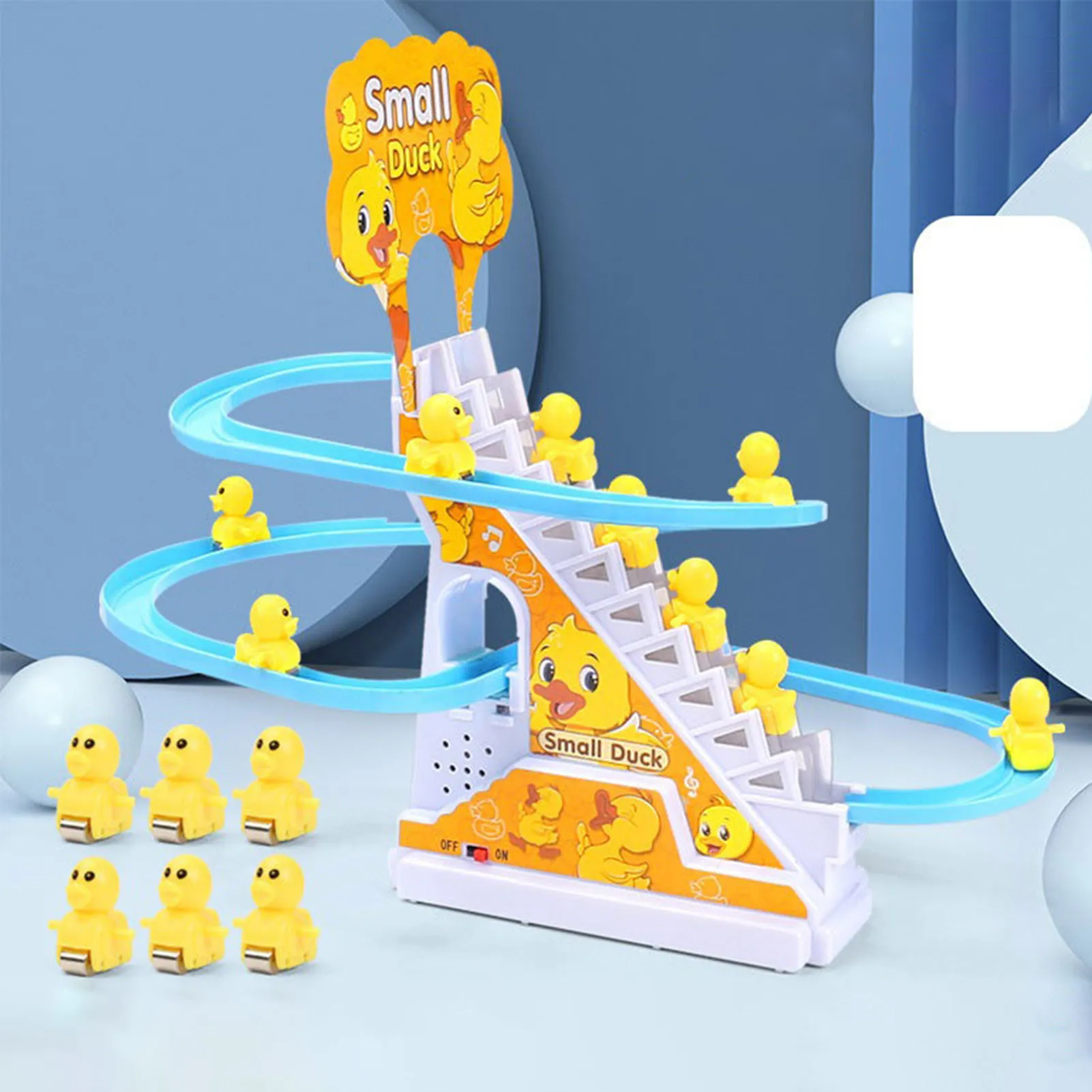 Duck Slide Stairs Toy Burrs Free Electric Light Music Amusement Climb Stairs Trk Toy F