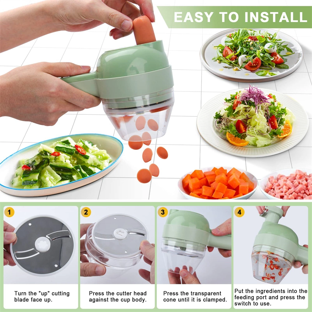 Electric Vegetable Cutter, Slicer, Ginger, Garlic Masher, Blender, Food Slice Grinder B