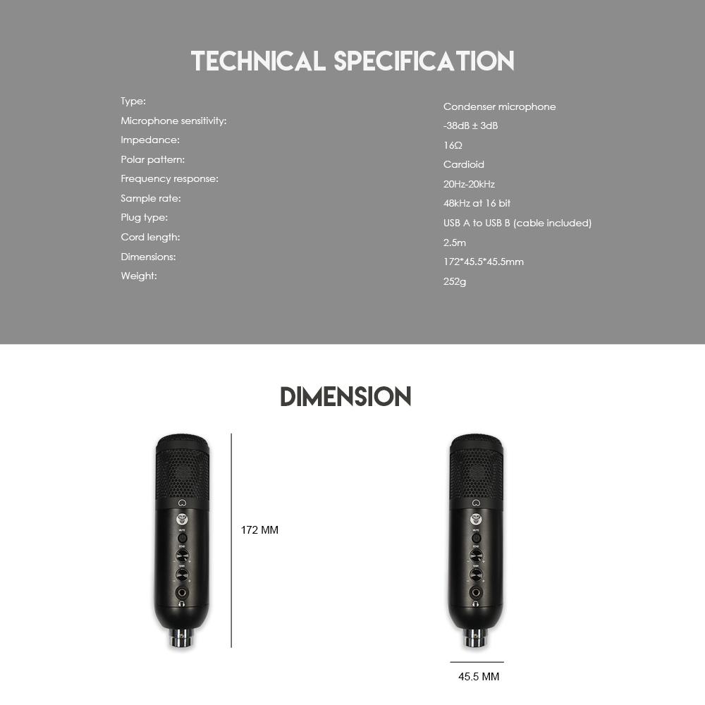 Fantech Mcx01 Leviosa Wired Professional Condenser Microphone A