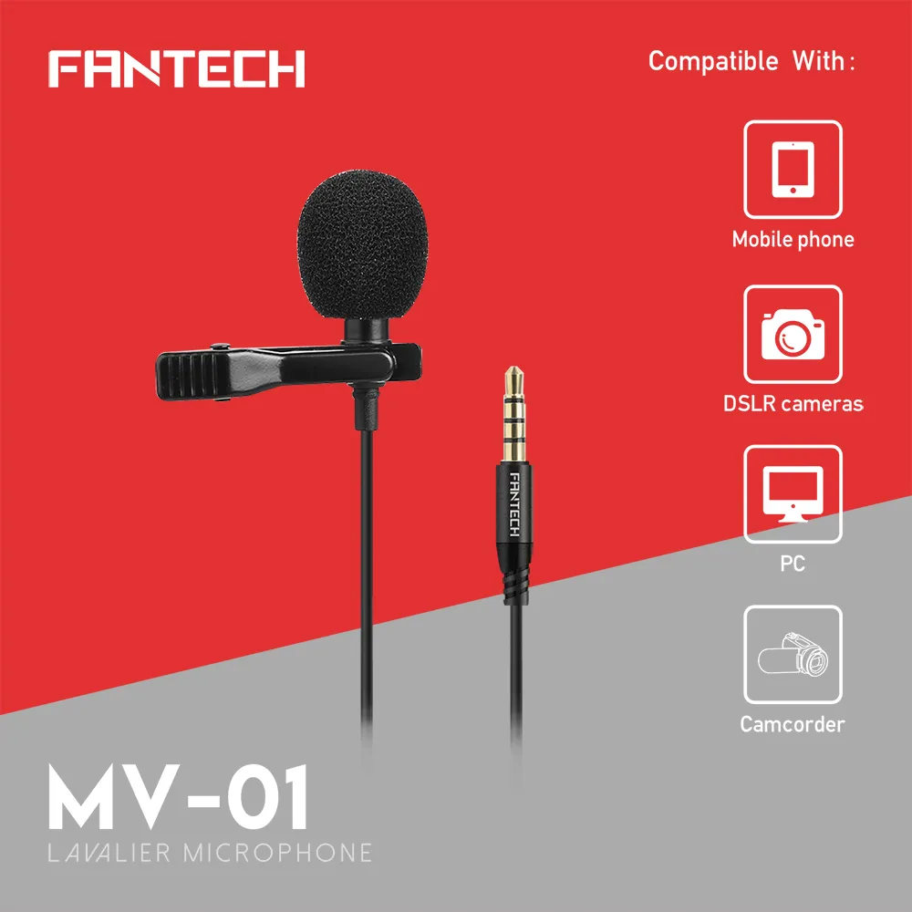 Fantech Mv01 Wired Professional Lavalier Microphone A