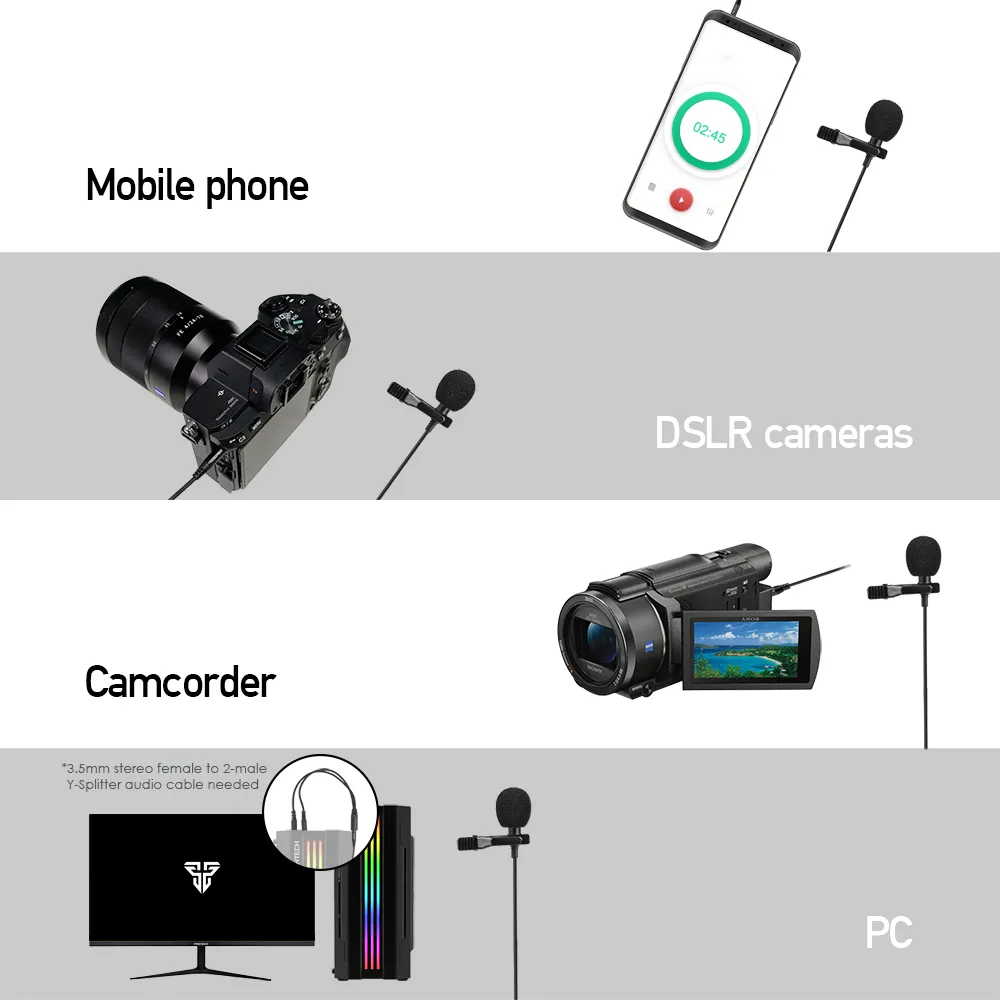 Fantech Mv01 Wired Professional Lavalier Microphone D