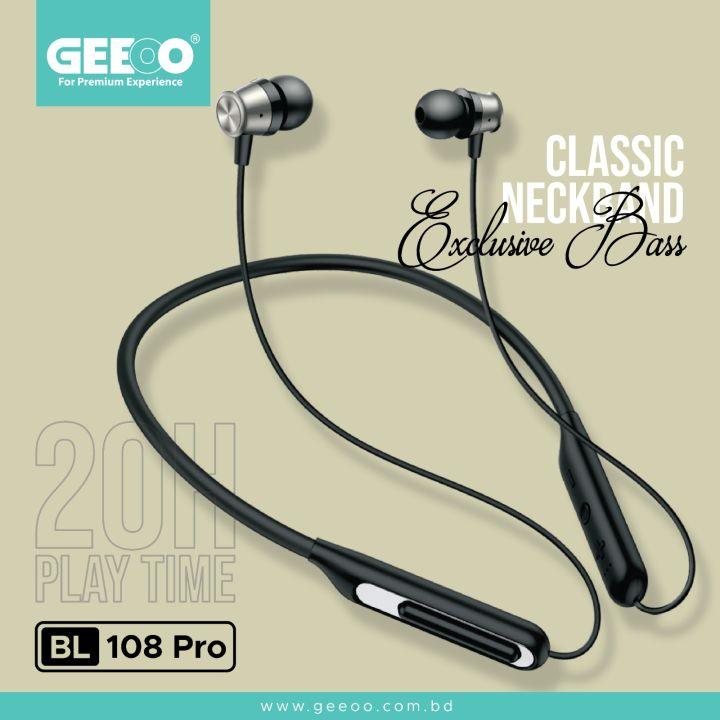 Geeoo Bl 108 Pro Neckband In Ear Earphone B