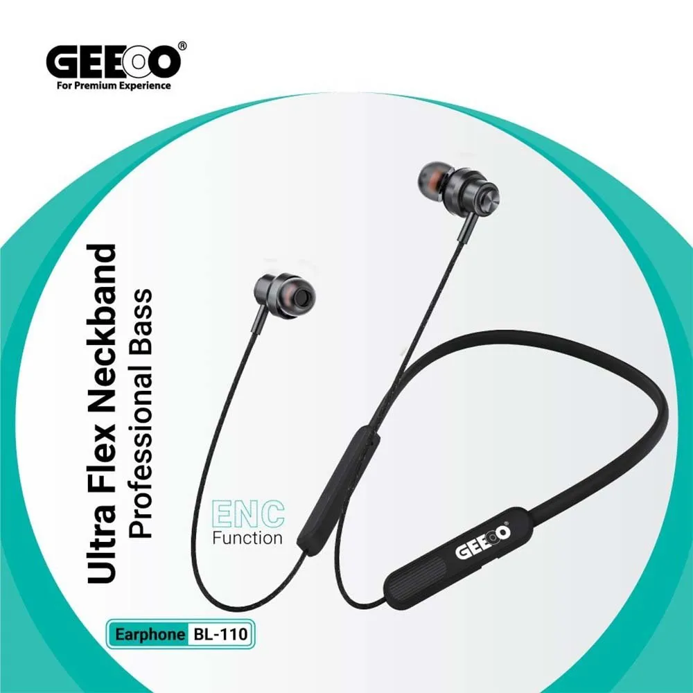 Geeoo Bl 110 Ultra Flex Enc Neckband Earphone B