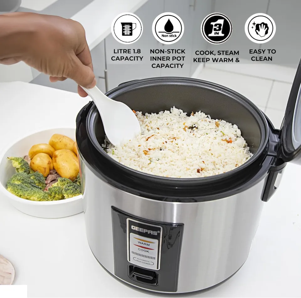 Geepas Grc4330 Stainless Steel Rice Cooker B