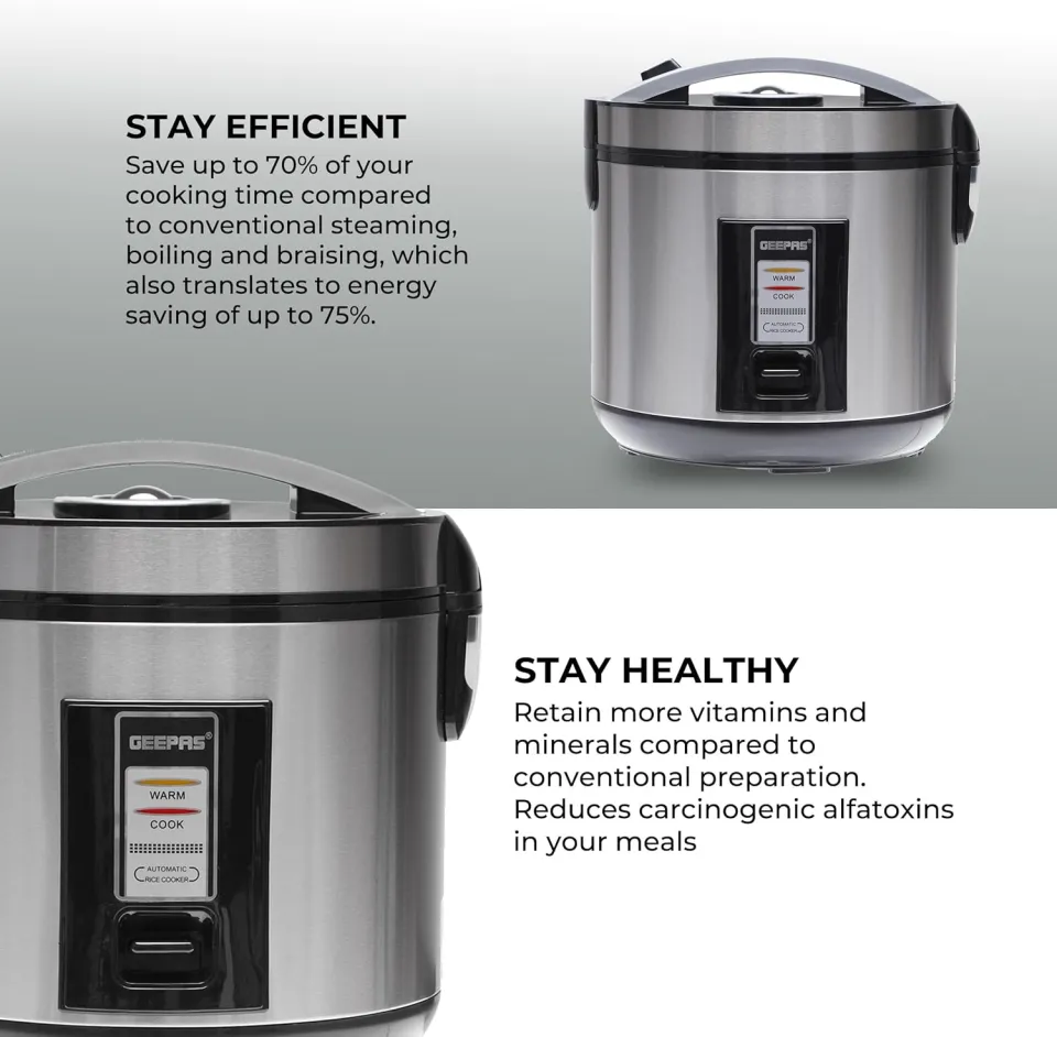 Geepas Grc4330 Stainless Steel Rice Cooker D