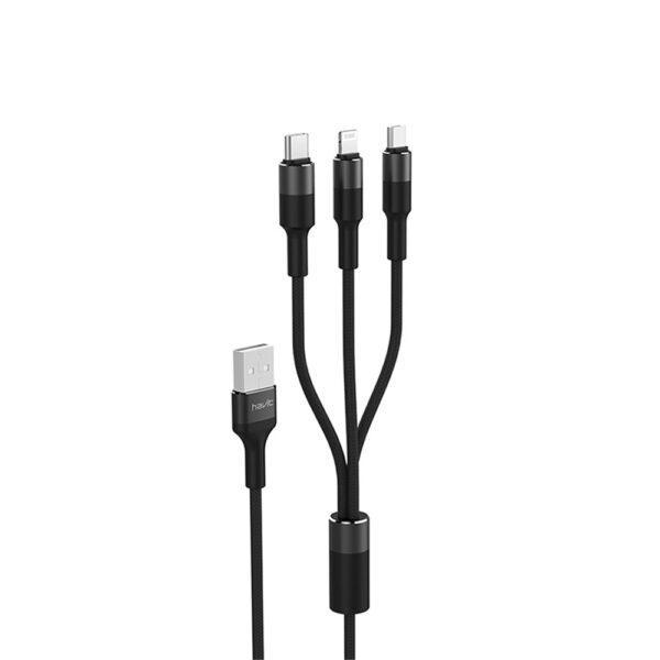 HAVIT H691 3 In 1 Micro USB, Lightning, Type C Data And Charging Cable