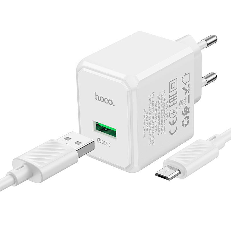 Hoco Cs12A Charger Adapter With Type C Cable D