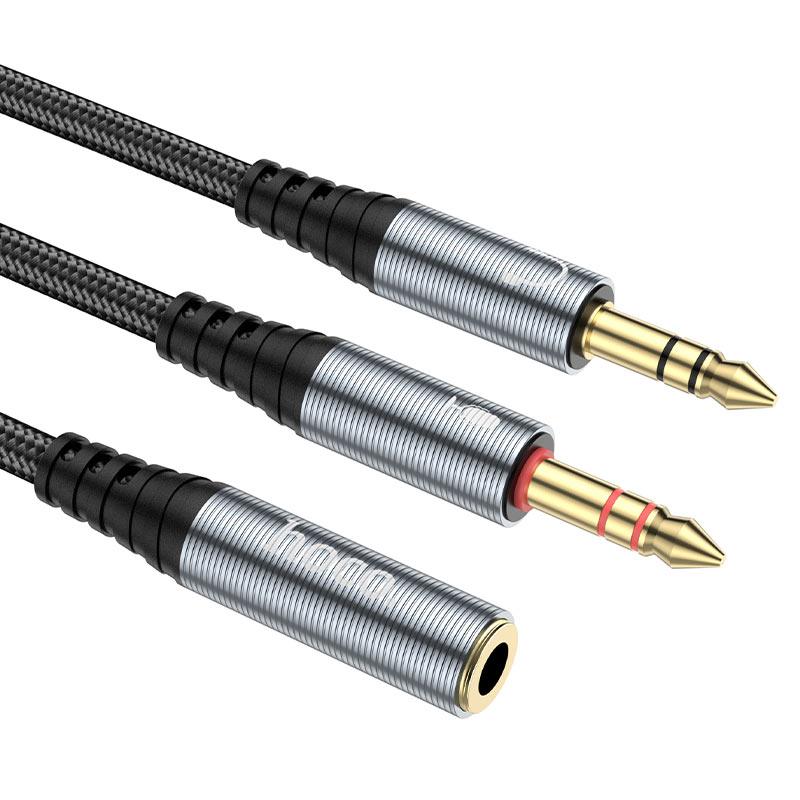 Hoco Upa21 2 In 1 3 5Mm Female To 3 5Mm 2 Male Audio Adapter Cable D