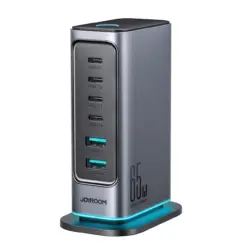 JOYROOM JR TCM02 65W Gan Multi port Power Station 4 USB C and 2 USB A (EU Plug)