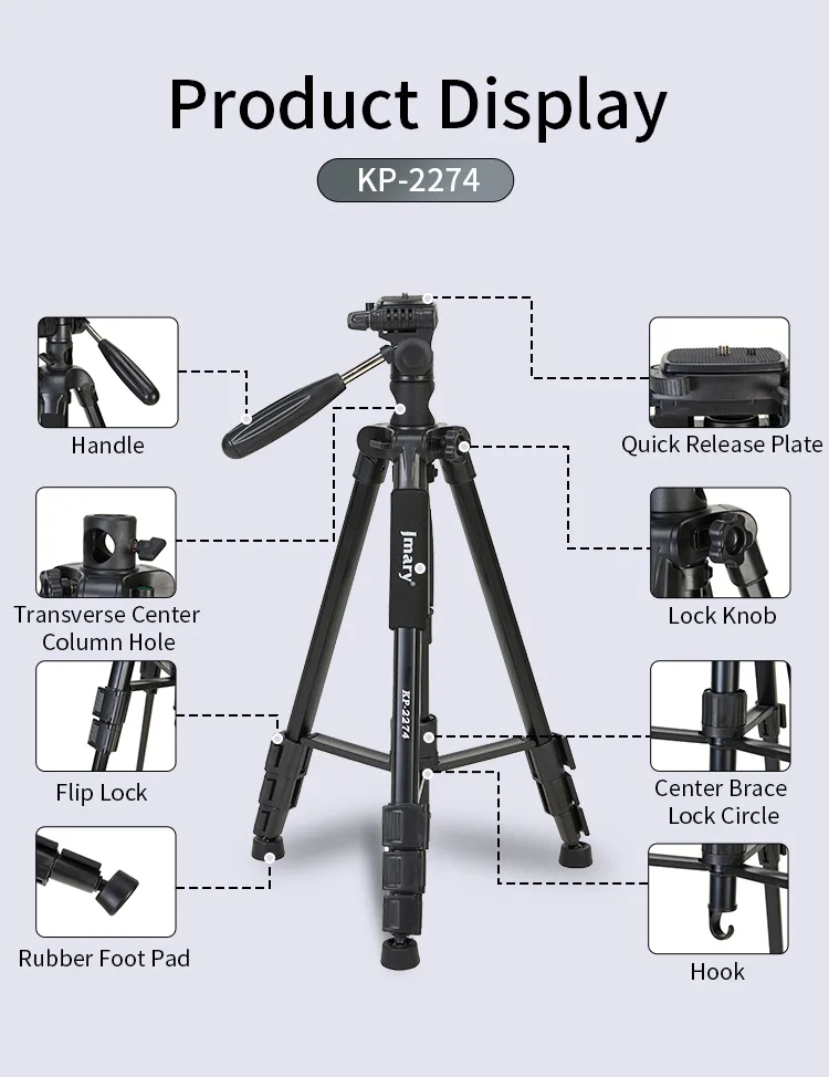 Jmary Kp 2274 167Cm 3Kg Professional Tripod A