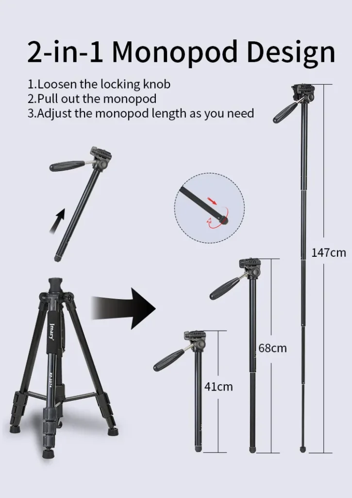 Jmary Kp 2274 167Cm 3Kg Professional Tripod C