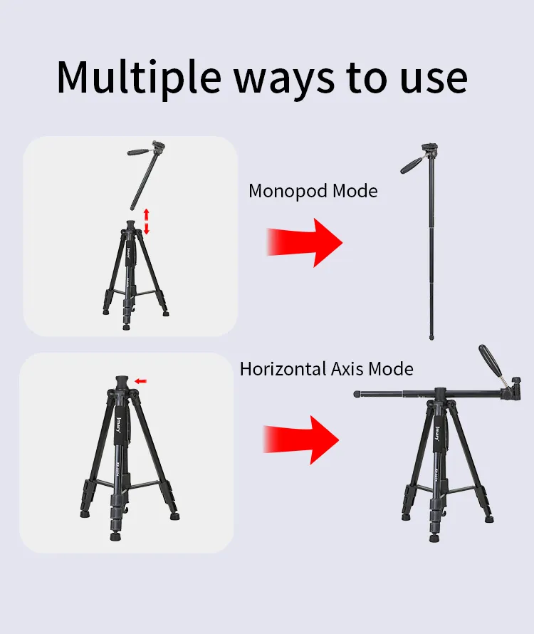 Jmary Kp 2274 167Cm 3Kg Professional Tripod D