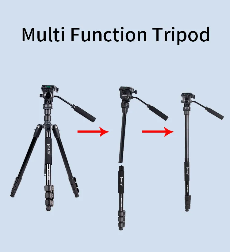 Jmary Kt285+Nb50 1 77M 2 In 1 Hydraulic Head Professional Camera Tripod B