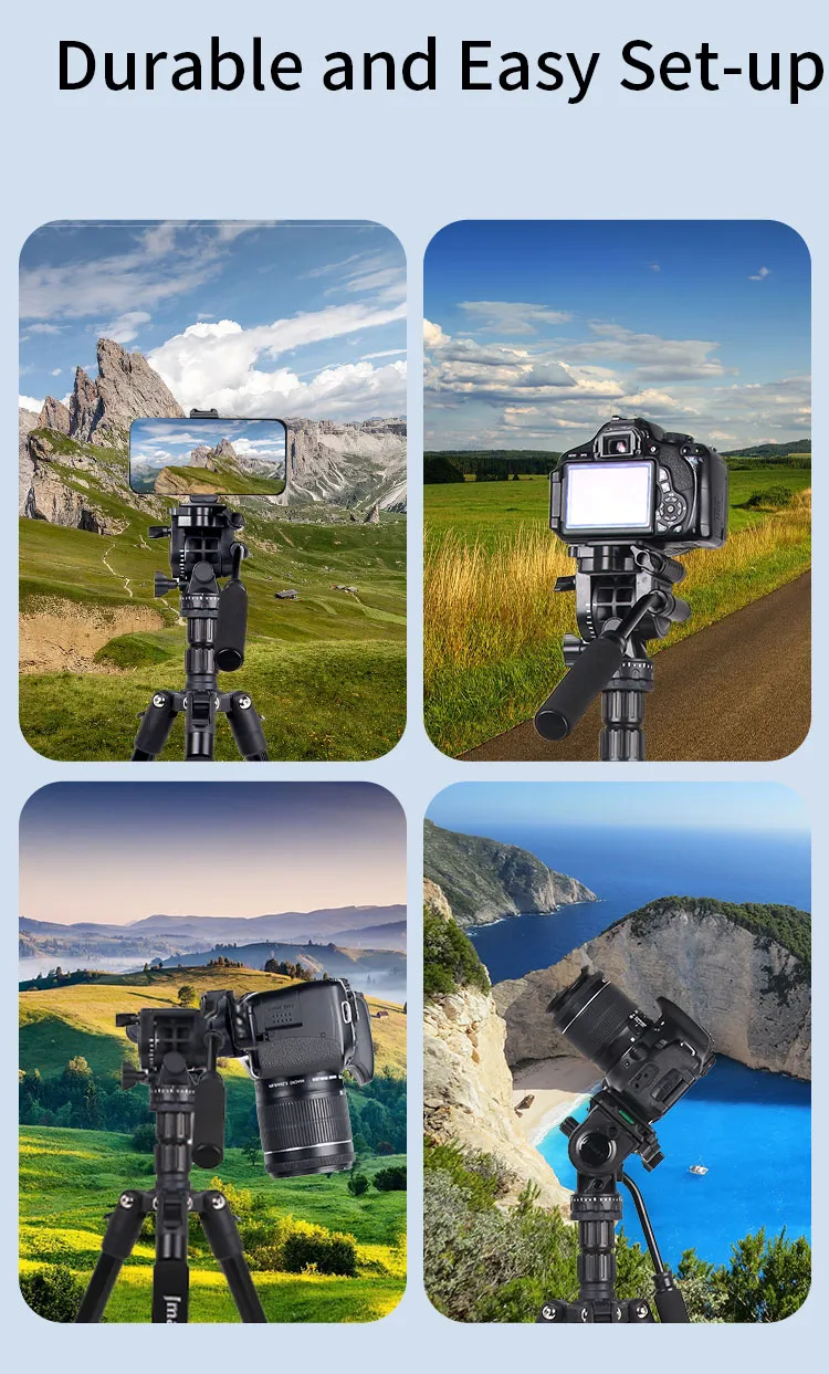 Jmary Kt285+Nb50 1 77M 2 In 1 Hydraulic Head Professional Camera Tripod E