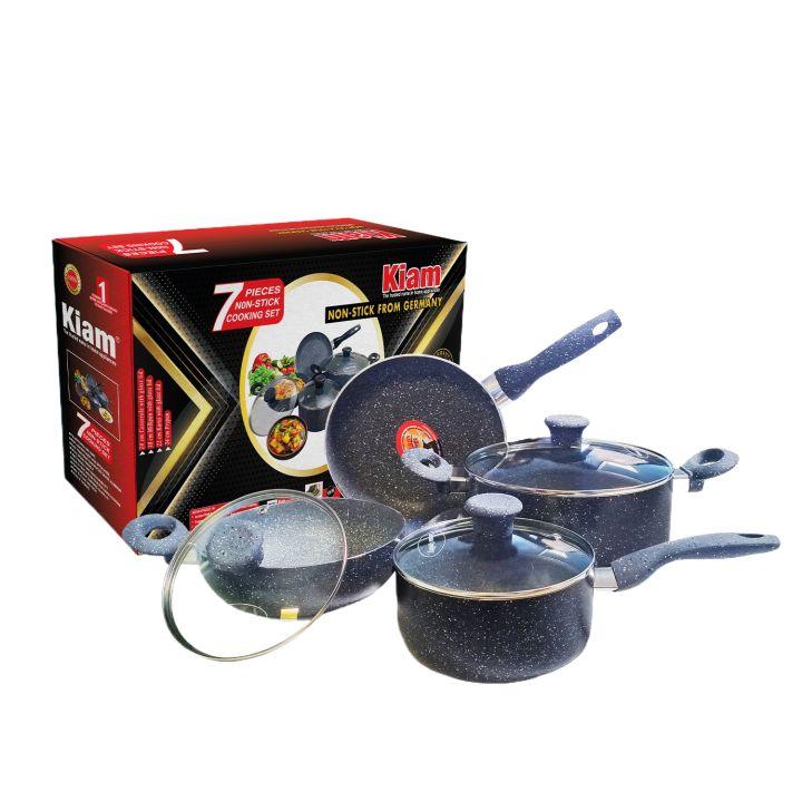 Kiam 7 Pieces Marble Die Casting Aluminium Cookware D