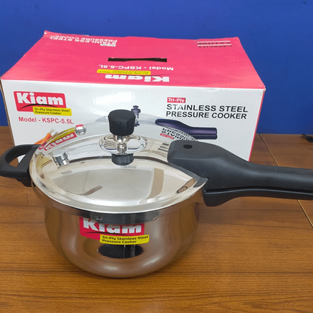 Kiam Stainless Steel Pressure Cooker Ib 5 5 Litre B