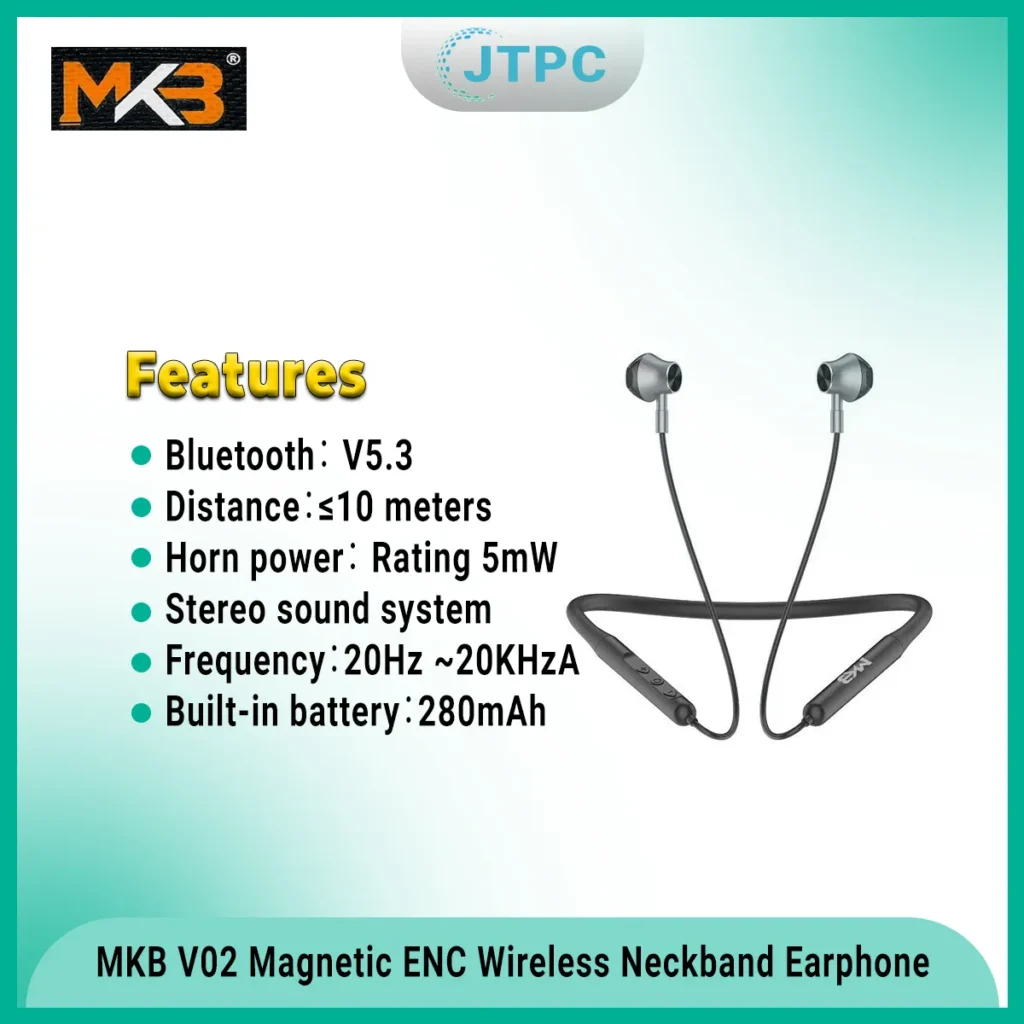 Mkb V02 Magnetic Enc Wireless Neckband D