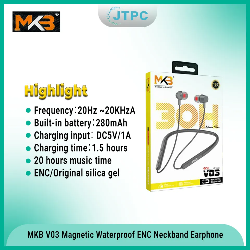 Mkb V03 Magnetic Waterproof Enc Wireless Neckband C