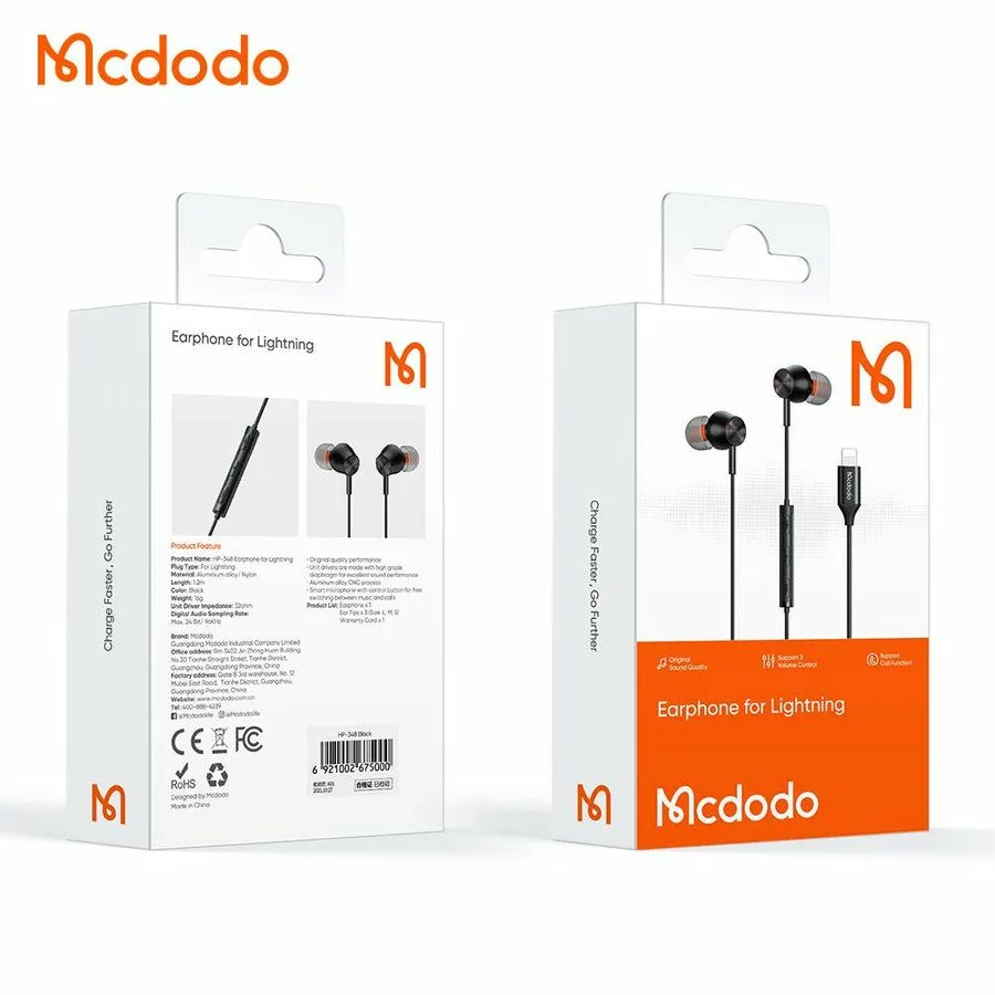 Mcdodo Hp 3480 Earphone For Lightning B