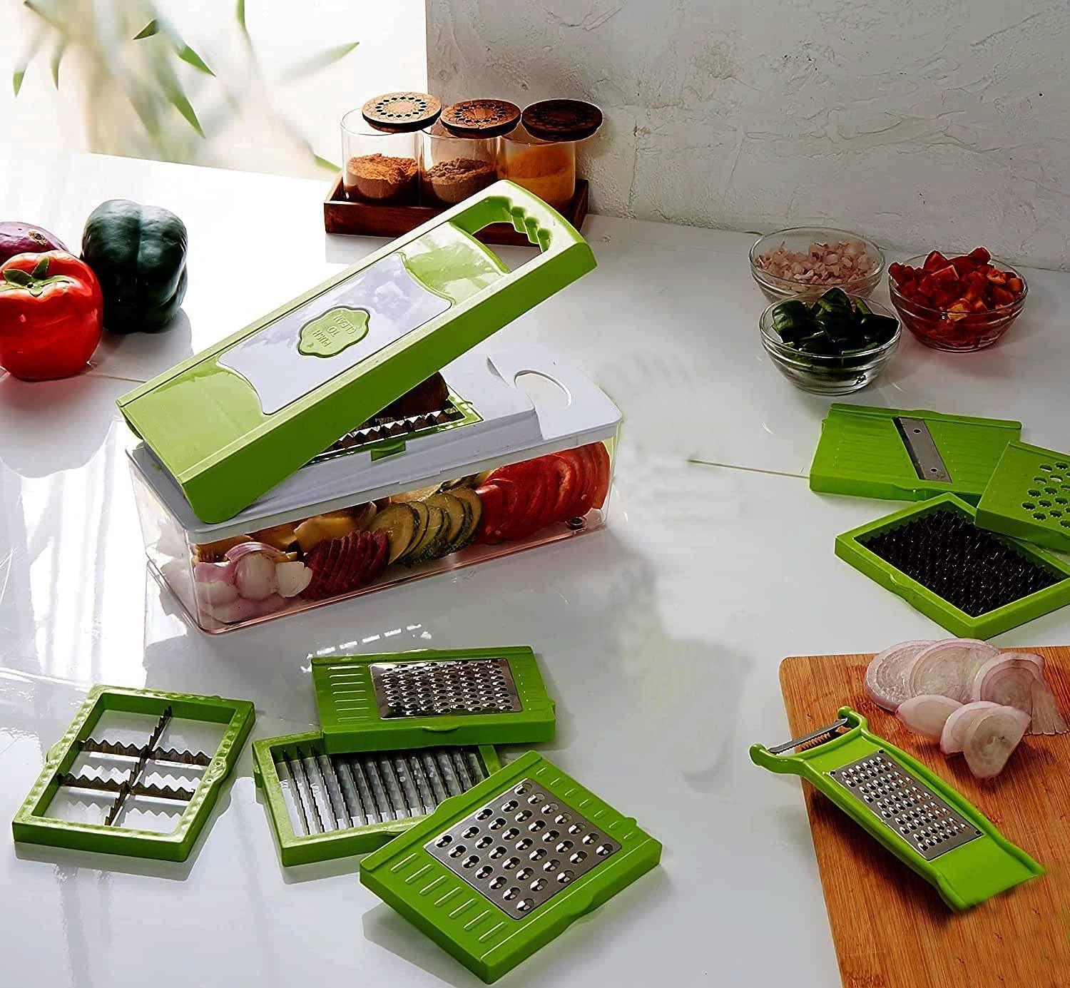 Nicer Dicer 15 In 1 Vegetable And Fruit Chopper With Stainless Steel Blades D