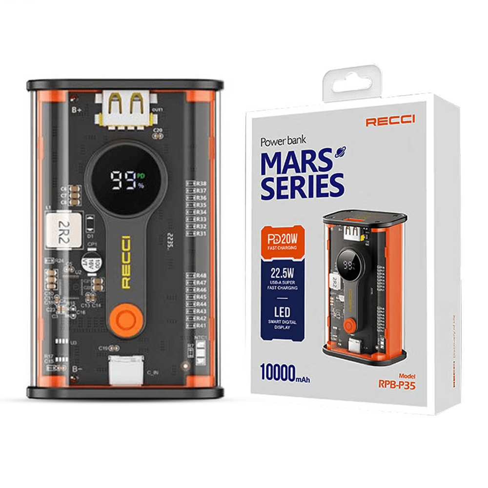 Recci Rpb P35 Mars Series 10000 Mah 22 5W Fast Charging Power Bank A