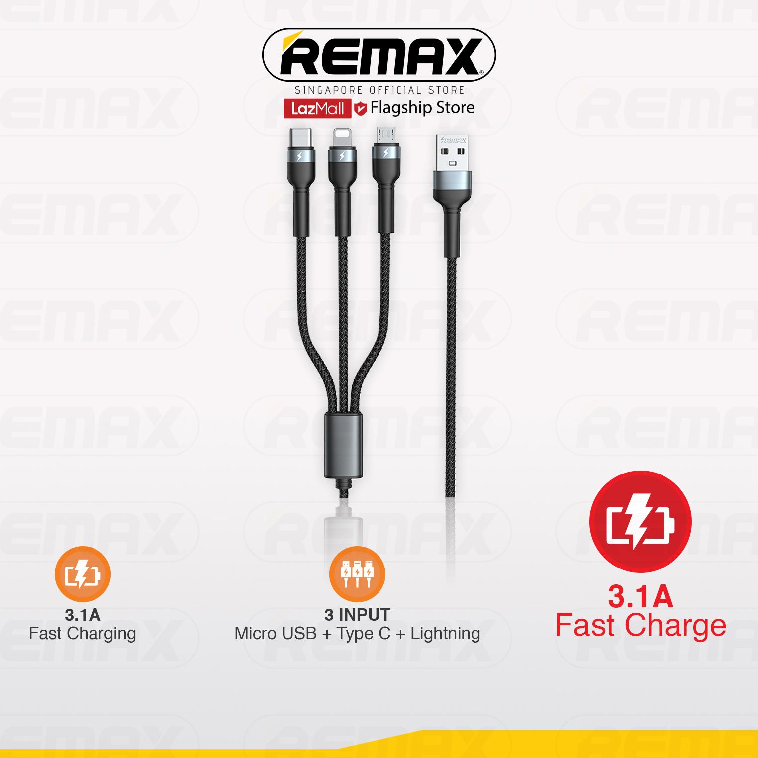 Remax Rc 124Th Jany Series 3 In 1 1 2M 3 1A Braided Data Cable C