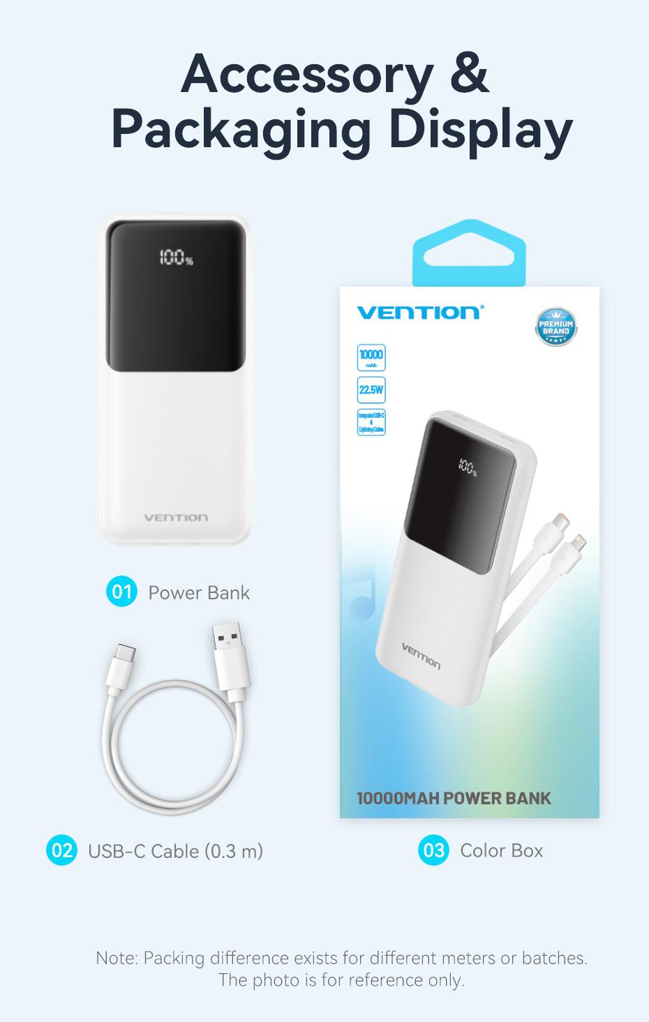 Vention Fhob0 10000Mah Led Display Power Bank E