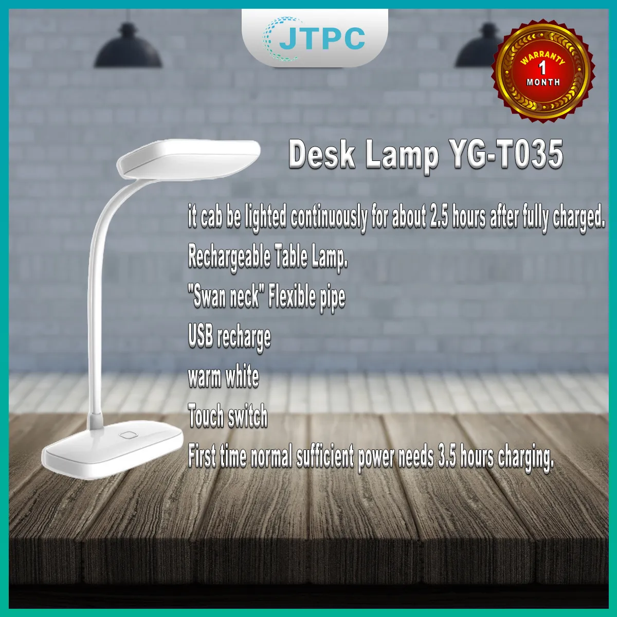 Yg T035 Rechargeable Desk Lamp