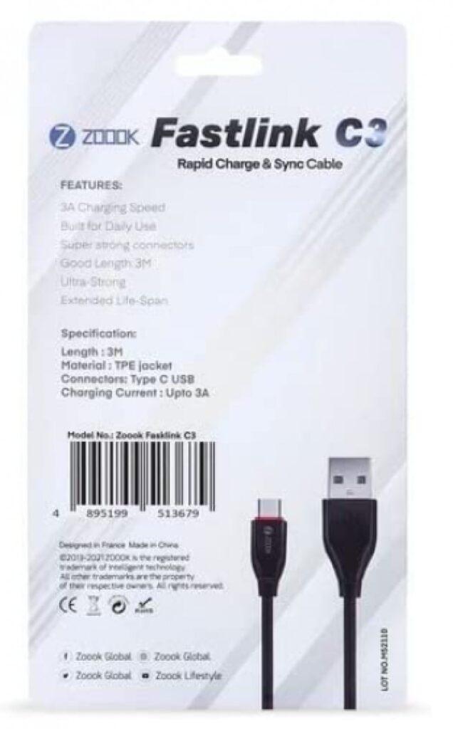 Zoook Fastlink C Usb Type C Rapid Charge &Amp; Sync Cable B